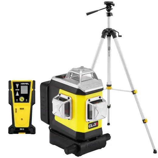 Laser 3-płaszczyznowy krzyżowy czerwony z funkcją precyzyjnego ustawiania kierunku wiązki Nivel System CLx3R + statyw SJJM1EX + odbiornik CLS5 Laser 3-płaszczyznowy krzyżowy czerwony z funkcją precyzyjnego ustawiania kierunku wiązki Nivel System CLx3R + statyw SJJM1EX + odbiornik CLS5